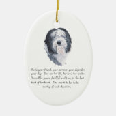 Old English Sheepdog Keepsake - Vrouw Keramisch Ornament (Voorkant)