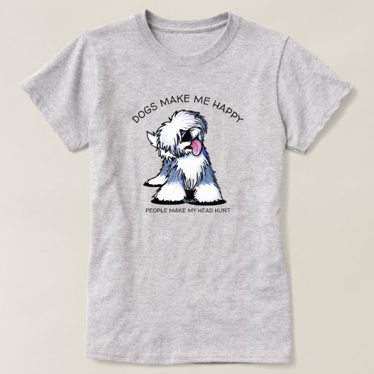 Old English Sheepdog KiniArt™ T-shirt (Design voorkant)