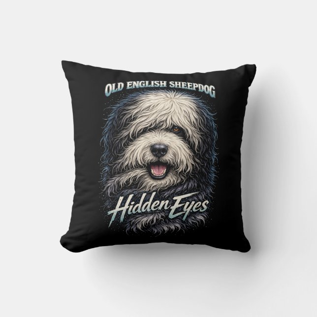 Old English Sheepdog Kussen (Voorkant)