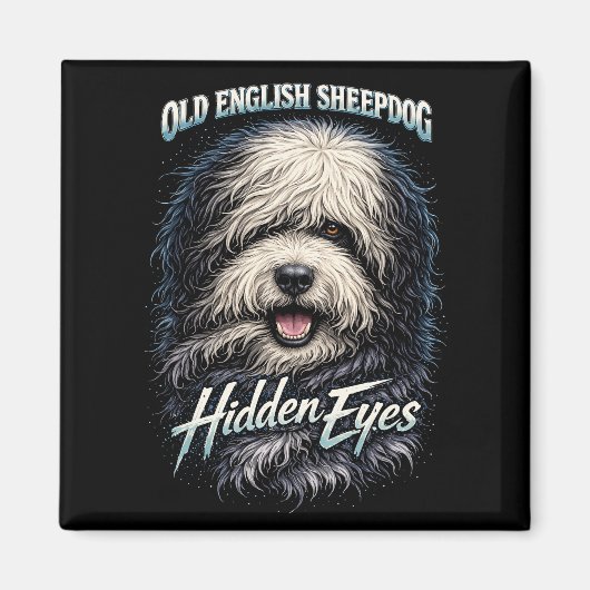 Old English Sheepdog Magneet (Voorkant)