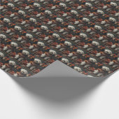 Old English Sheepdog met kerstcadeau open haard Cadeaupapier (Hoek)