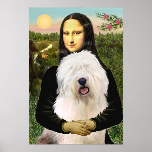 Old English Sheepdog - Mona Lisa Poster (Voorkant)