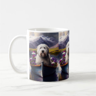 Old English Sheepdog op een Peddel: Een Schitteren Koffiemok
