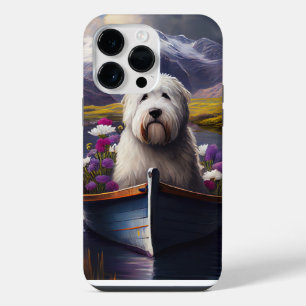 Old English Sheepdog op roeiblad: Een Schitterend iPhone 14 Pro Max Hoesje