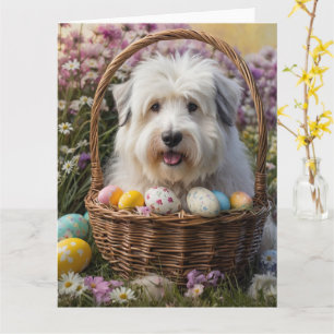 Old English Sheepdog Paaseieren Kaart