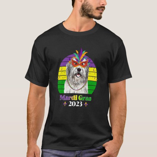 Old English Sheepdog Party Dog Mardi Gras 2023 T-shirt (Voorkant)