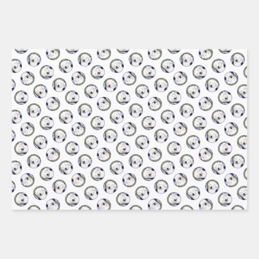 Old English Sheepdog Puppy Schilderij Pet Dog Art Inpakpapier Vel (Voorkant 2)