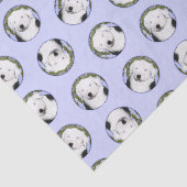 Old English Sheepdog Puppy Schilderij Pet Dog Art Tissuepapier (Detail)