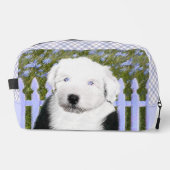 Old English Sheepdog Puppy Schilderij Pet Dog Art Toilettasje (Voorkant)
