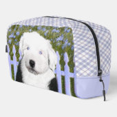 Old English Sheepdog Puppy Schilderij Pet Dog Art Toilettasje (Rechterhoek)