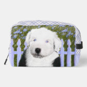 Old English Sheepdog Puppy Schilderij Pet Dog Art Toilettasje (Achterkant)