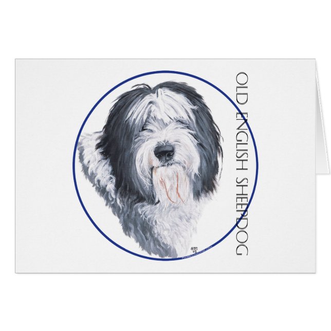 Old English Sheepdog Rondelle (Voorkant Horizontaal)