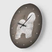 Old English Sheepdog Silhouette Rustieke Stijl Grote Klok (Hoek)