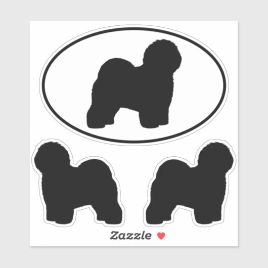 Old English Sheepdog Silhouettes Vinyl Sticker Set (Vel)