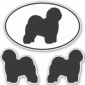 Old English Sheepdog Silhouettes Vinyl Sticker Set (Voorkant)