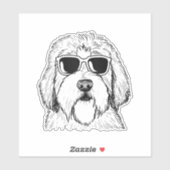 Old English Sheepdog Sketch Tekening Art Hondenlie Sticker (Vel)