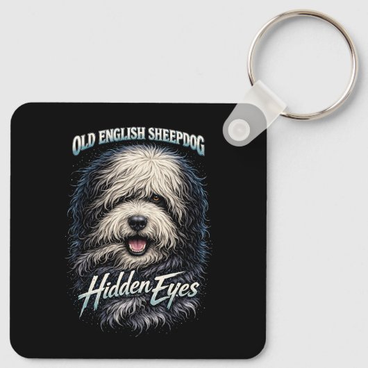 Old English Sheepdog Sleutelhanger (Achterkant)