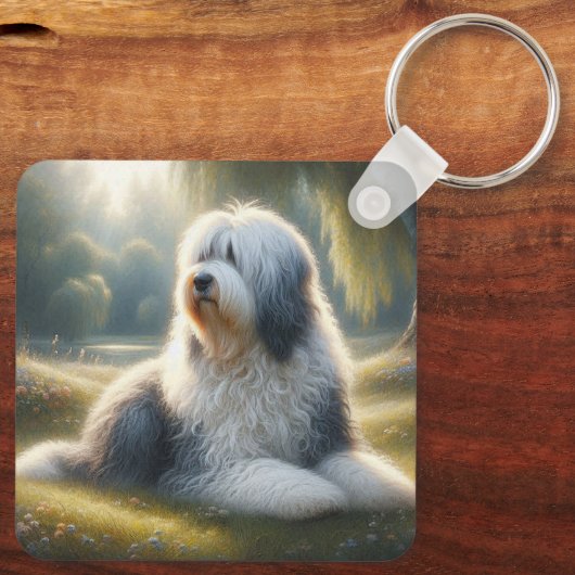 Old English Sheepdog Sleutelhanger (Achterkant)