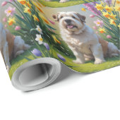 Old English Sheepdog Spring Flowers Schilderij Cadeaupapier (Rol Hoek)