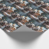 Old English Sheepdogs Christmas Snow Holiday Cadeaupapier (Hoek)