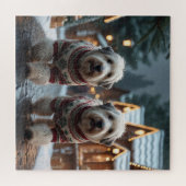 Old English Sheepdogs Christmas Snow Holiday Legpuzzel (Horizontaal)