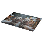 Old English Sheepdogs Christmas Snow Holiday Snijplank (Hoek)