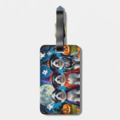 Old English Sheepdogs Pumpkin Halloween Grappig Bagagelabel (Achterkant verticaal)
