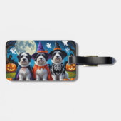 Old English Sheepdogs Pumpkin Halloween Grappig Bagagelabel (Achterkant horizontaal)