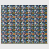 Old English Sheepdogs Pumpkin Halloween Grappig Cadeaupapier (Vlak)