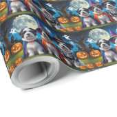 Old English Sheepdogs Pumpkin Halloween Grappig Cadeaupapier (Rol Hoek)