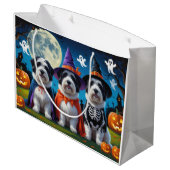 Old English Sheepdogs Pumpkin Halloween Grappig Groot Cadeauzakje (Achterkant Gekanteld)