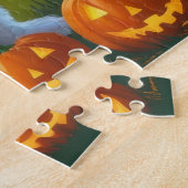 Old English Sheepdogs Pumpkin Halloween Grappig Legpuzzel (Zijkant)