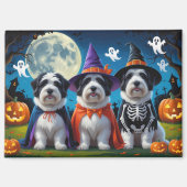 Old English Sheepdogs Pumpkin Halloween Grappig Magneet (Voorkant)