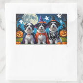 Old English Sheepdogs Pumpkin Halloween Grappig Rechthoekige Sticker (Tas)
