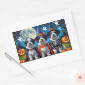 Old English Sheepdogs Pumpkin Halloween Grappig Rechthoekige Sticker (Envelop)