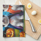 Old English Sheepdogs Pumpkin Halloween Grappig Theedoek (Quarter Fold)