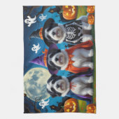 Old English Sheepdogs Pumpkin Halloween Grappig Theedoek (Verticaal)