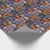 Old English Sheepdogs Trick-or-Treating Halloween Cadeaupapier (Hoek)