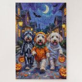 Old English Sheepdogs Trick-or-Treating Halloween Legpuzzel (Verticaal)