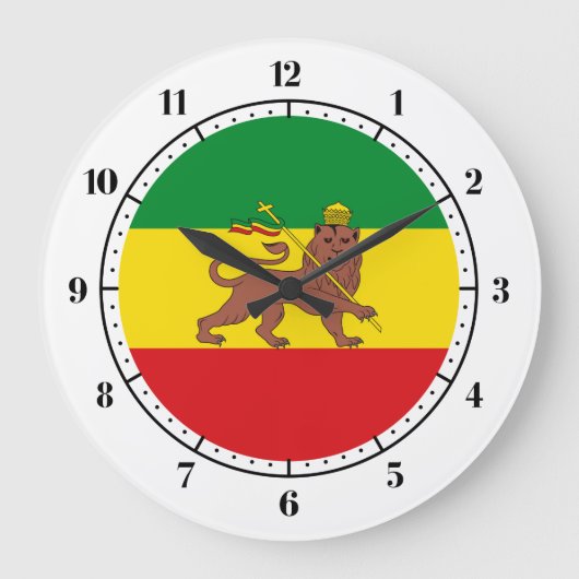 Old Ethiopian flag Grote Klok (Voorkant)