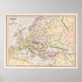 Old Europe 800 AD Map (1901) Poster (Voorkant)