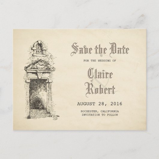 Old Fairy Tale  Save the Date Aankondigingskaart (Voorkant)