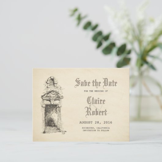 Old Fairy Tale  Save the Date Aankondigingskaart (Staand voorkant)
