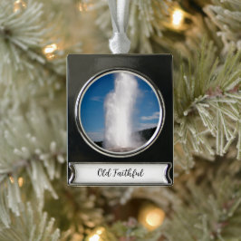 Old Faithful Banner Ornament Verzilverd Banner Ornament
