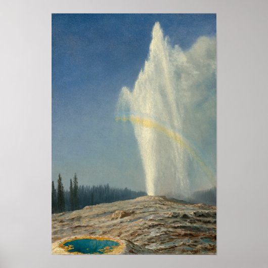 Old Faithful door Albert Bierstadt Poster (Voorkant)
