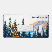 Old Faithful Geiser Winter Yellowstone Bureaumat (Keyboard & Muis)