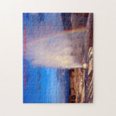 Old Faithful Geiser Yellowstone. Kerstgroet Legpuzzel (Verticaal)