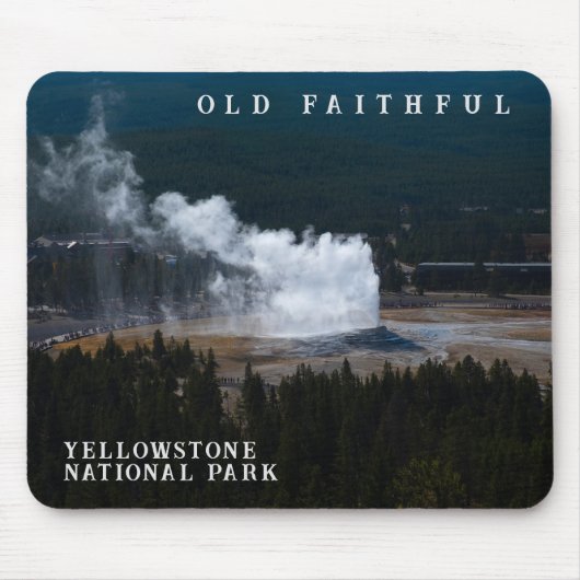 Old Faithful Geyser Eruption Yellowstone Muismat (Voorkant)