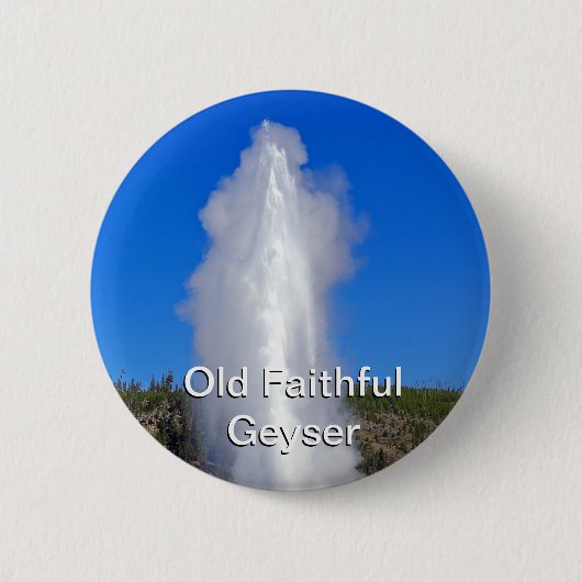 Old Faithful Geyser Ronde Button 5,7 Cm (Voorkant)