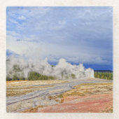 Old Faithful Geyser, Yellowstone National Park Glazen Onderzetter (Voorkant)
